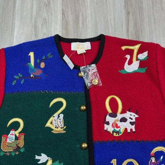 VTG Tally-ho 100% Boiled Wool Cardigan Pollak Import Nordic Size L Large NEW - Picture 5 of 14